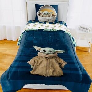 Star Wars Mandalorian Baby Yoda Reversible Twin/full Comforter Set Sham 72"X86"